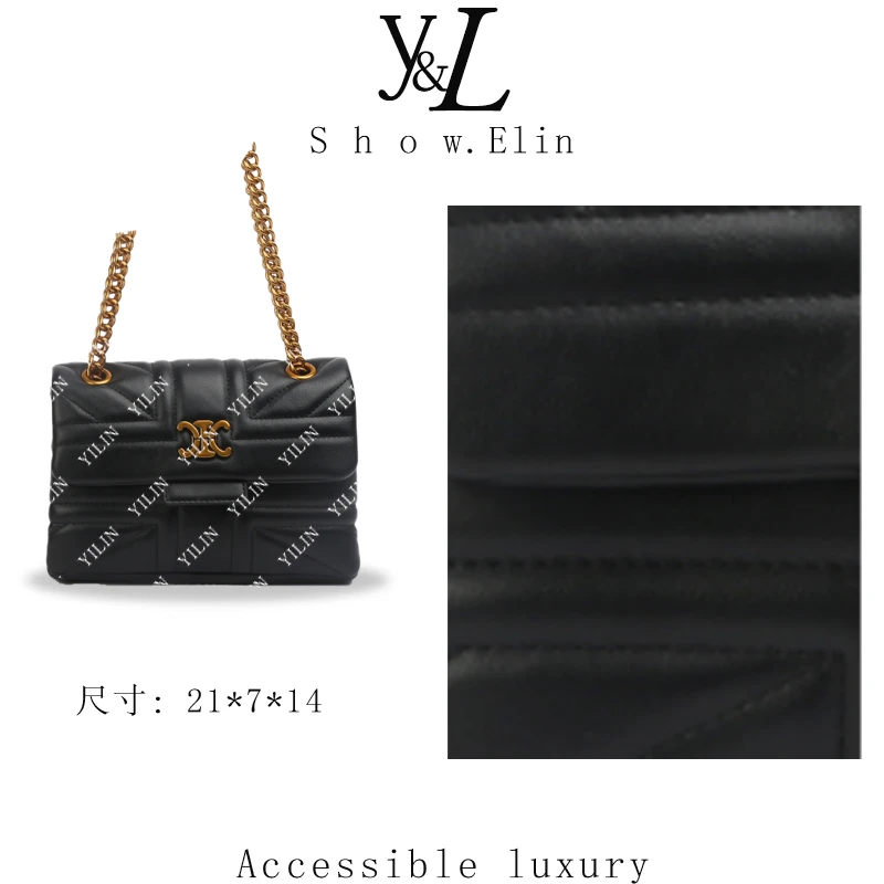 【依琳定制】女士潮流时尚经典气质手拎单肩包SKL-Z8071-黑色