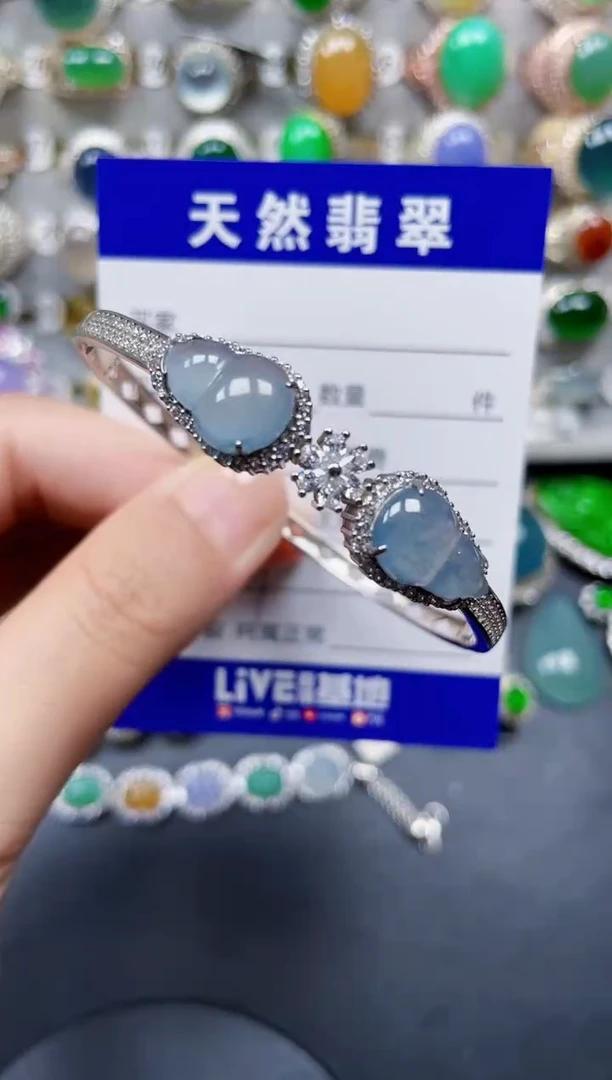 银S925镶嵌手镯翡翠227