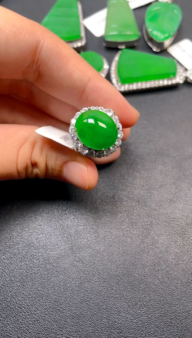 银S925镶嵌挂件翡翠jz1