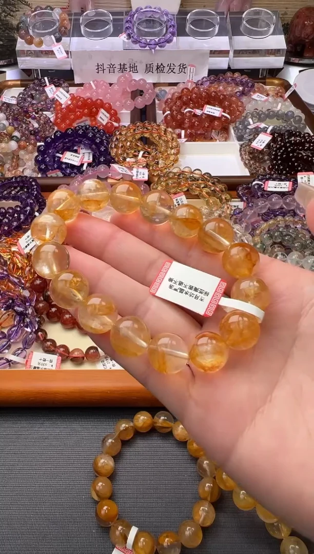 未镶嵌手链水晶黄胶花13m