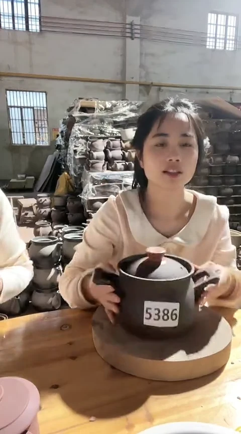 粗砂陶瓷5386瑕疵紫砂大肚锅1.5