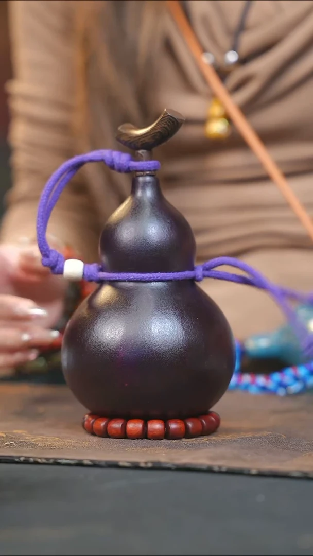 【闪购商品】WQ136大漆酒葫芦不包手串及旋转底座