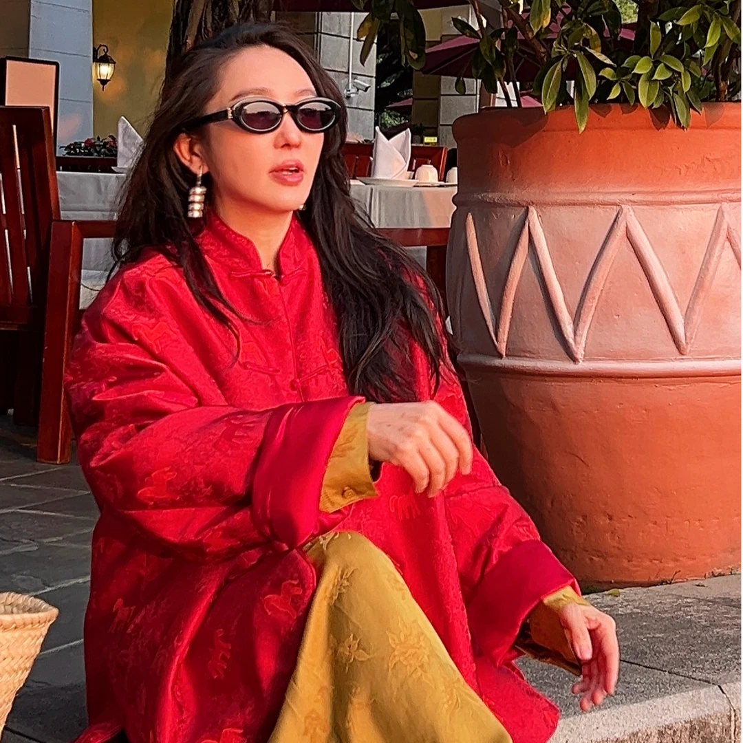 [马年吉祥]T姐原创精选设计师款 新中式宽松红棉外套 马年TB58029