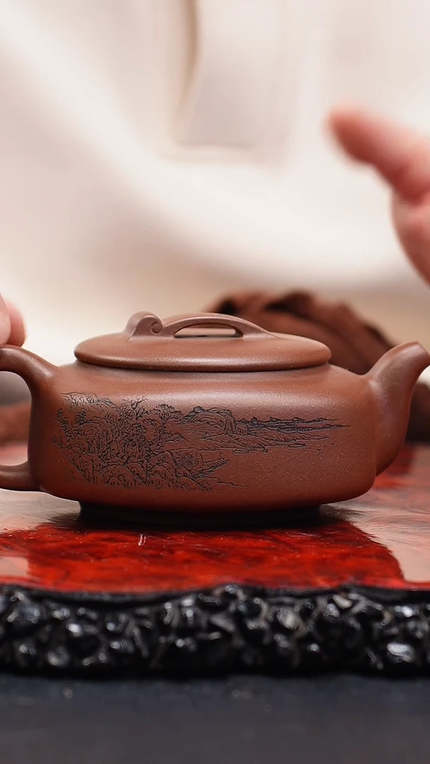 【闪购商品】紫砂茶壶33cc 四方如意,CHL,紫泥