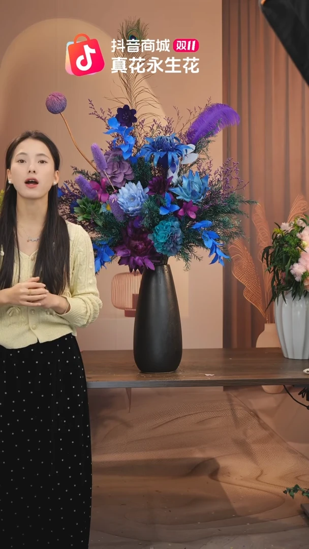 木图片款式：花+花瓶一整套
