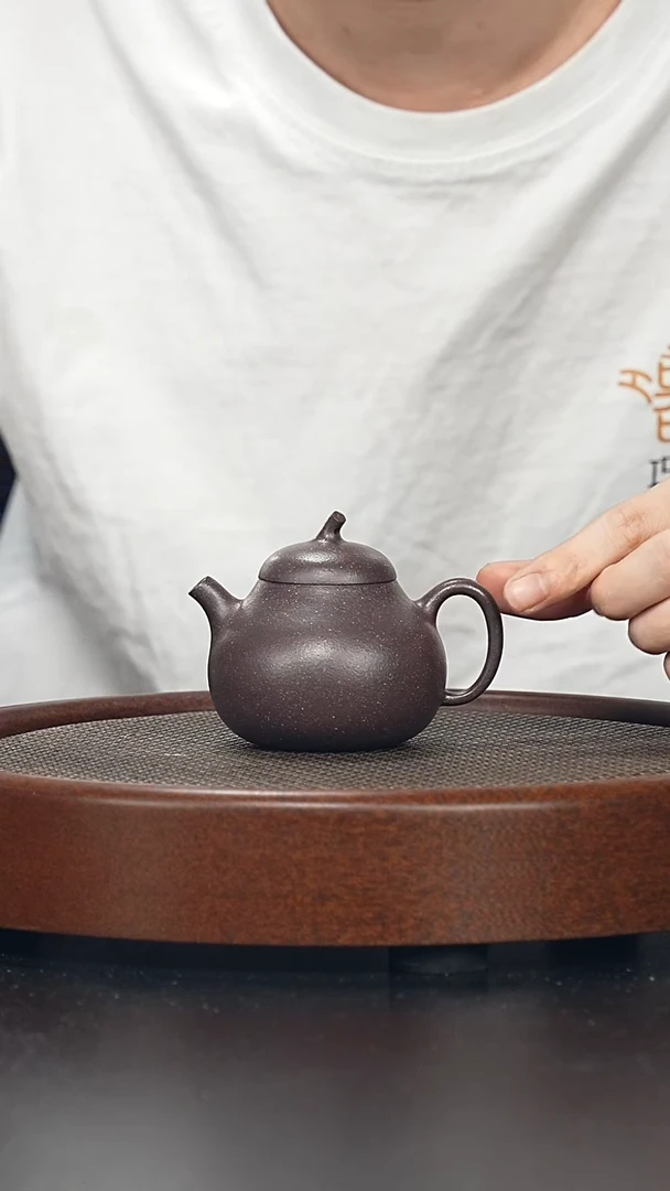 茶壶紫砂茄瓜-桃花泥-全手工无添加-容量160cc