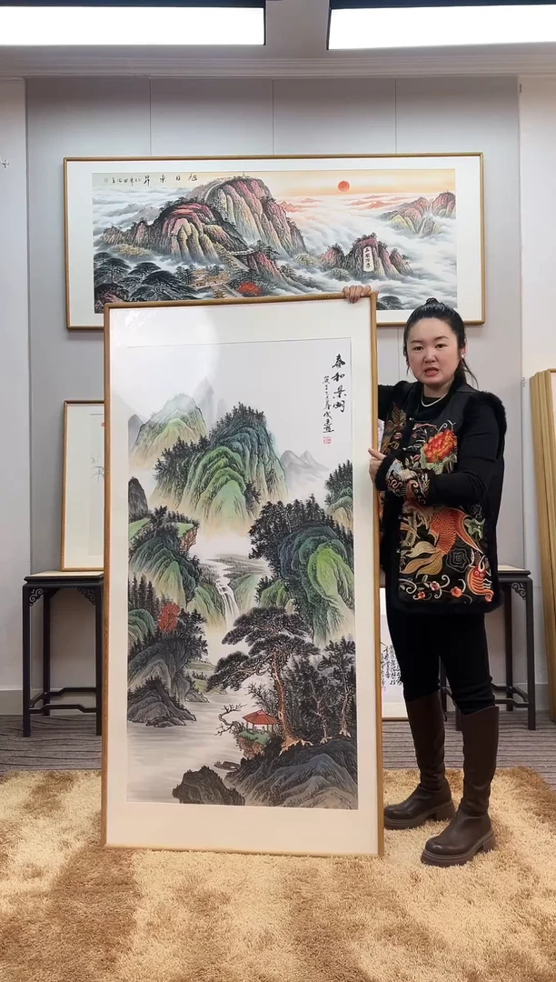 国画手绘山水162*82尺寸