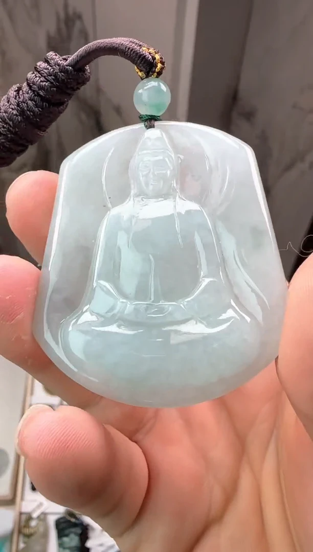 吊坠(不含链)未镶嵌翡翠1****7天然缅甸A货翡翠（观音）