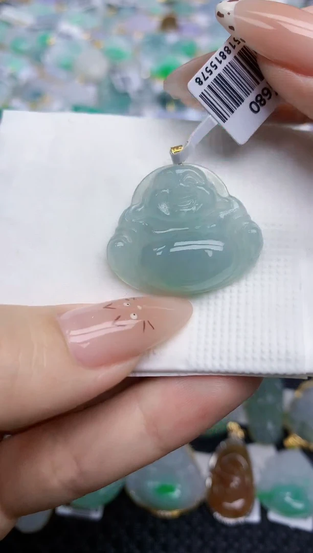 翡翠18K金镶嵌颈饰541   天然翡翠A货