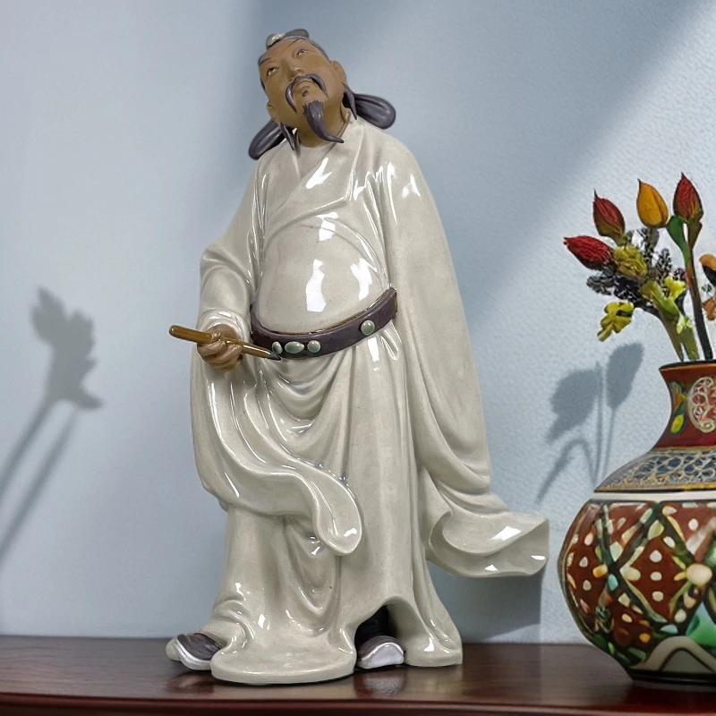 MEITAO/美陶 诗翁李白 书房展柜太白陶瓷摆件文人墨客桌面装饰品
