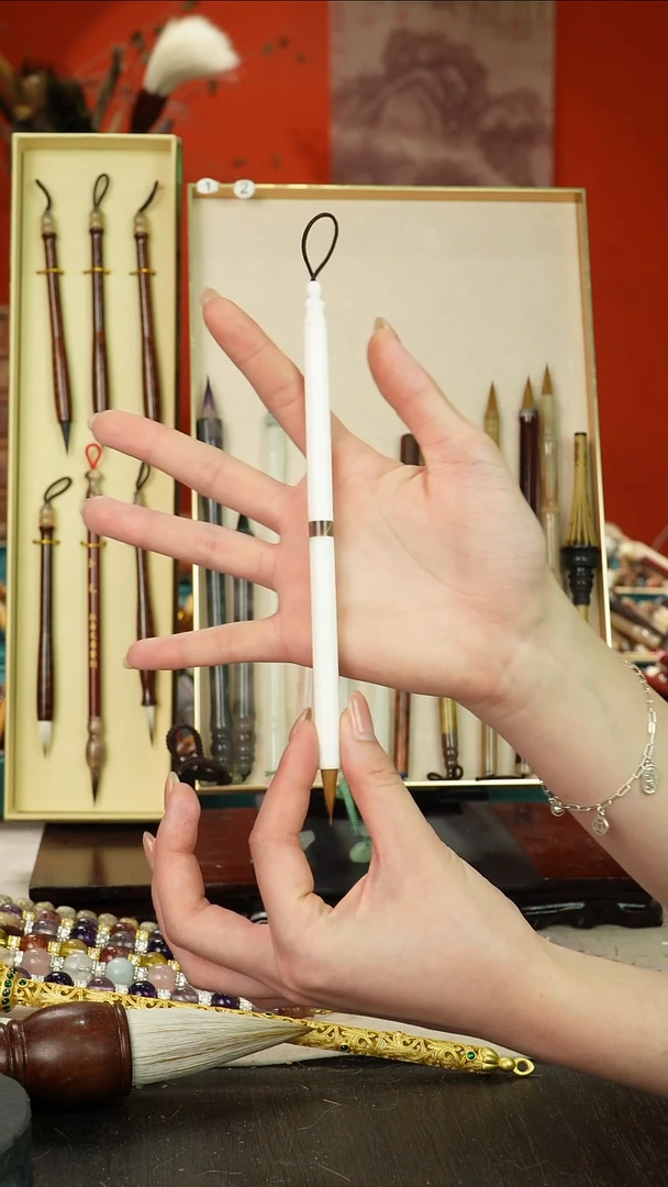 125号闪孤品高货毛笔链接 清水试笔 蘸墨不退