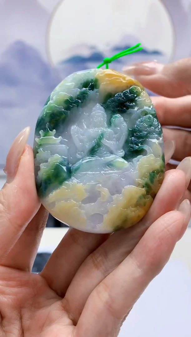 定制翡翠未镶嵌5124MM-毛货挂件130