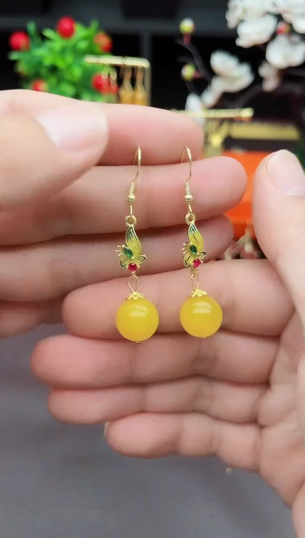 玛瑙/玉髓耳饰银S925镶嵌318000