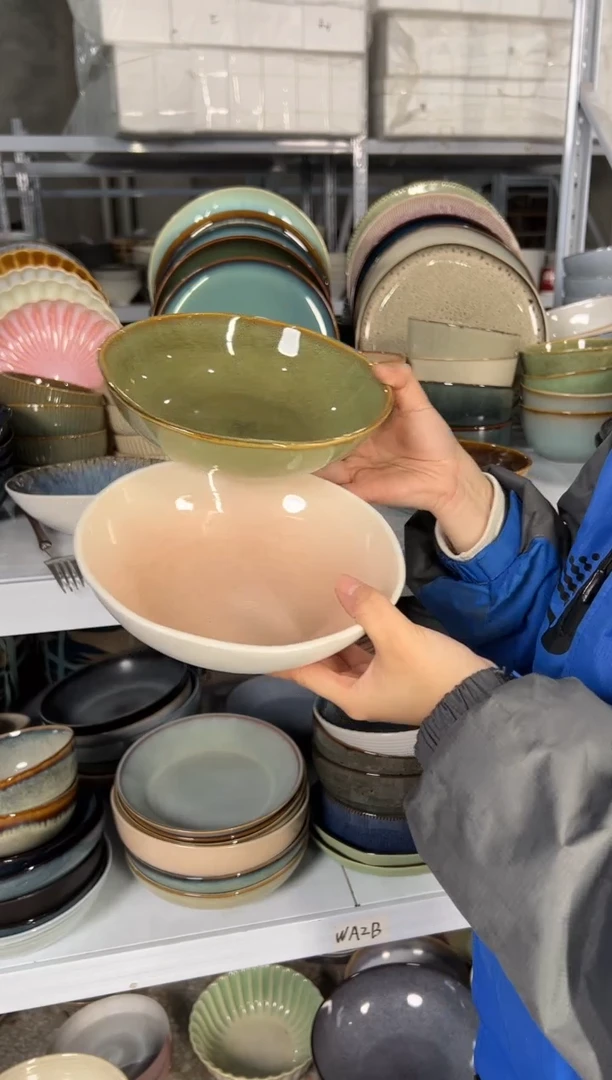 陶瓷外贸尾货瑕疵满20包邮X2 菜碗组合