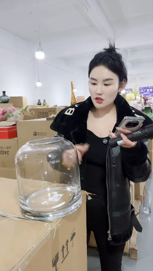 【闪购商品】无铅玻璃UU外贸仓花瓶微瑕-P9AF