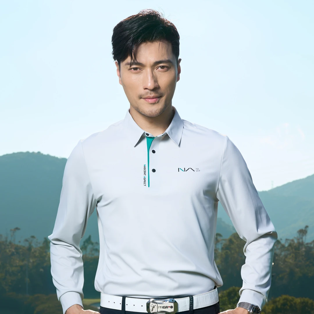 NAGOLF恩爱高尔夫服装秋冬长袖简约时尚上衣男