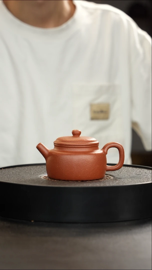 茶壶紫砂精挑手磨纯红降坡德中大漏