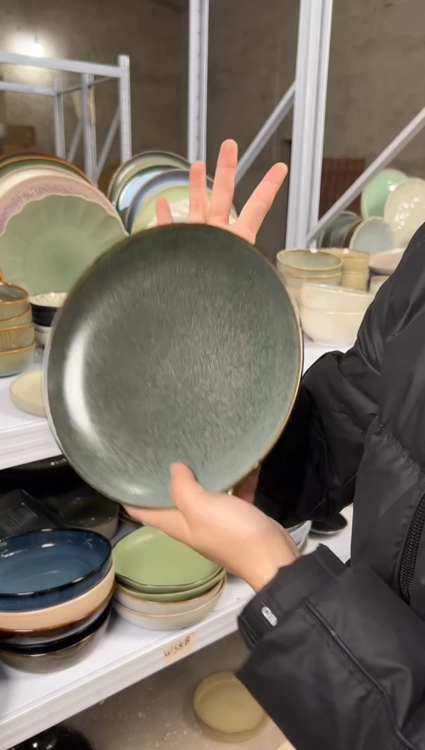 陶瓷外贸尾货瑕疵满20包邮X4 小盘8英寸四个装