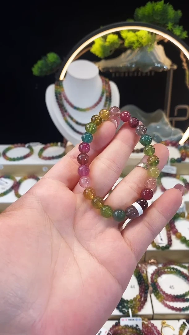 【闪购商品】碧玺手链未镶嵌YSJ61006素圈颜色微差