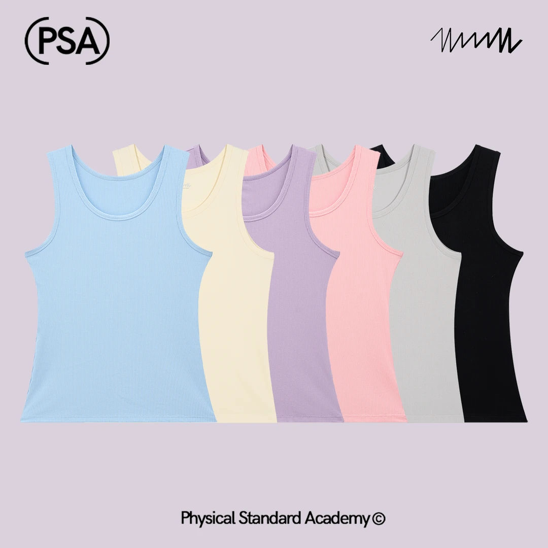 PSA 美式篮球速干弹力背心训练透气紧身运动健身无袖男款春夏显大