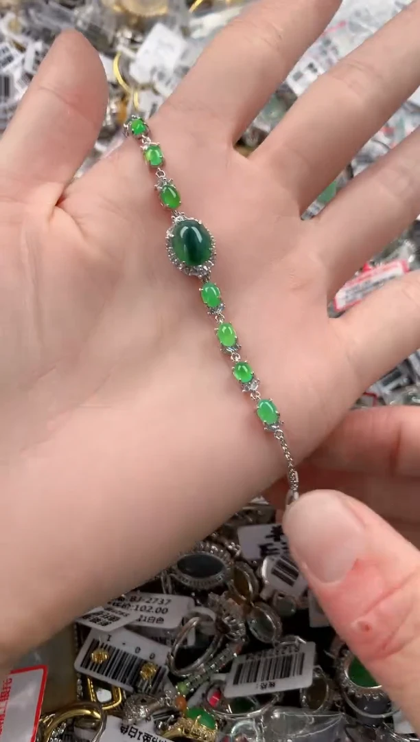 银S925镶嵌戒指翡翠555    4