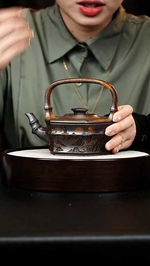 茶壶紫砂2提梁壶