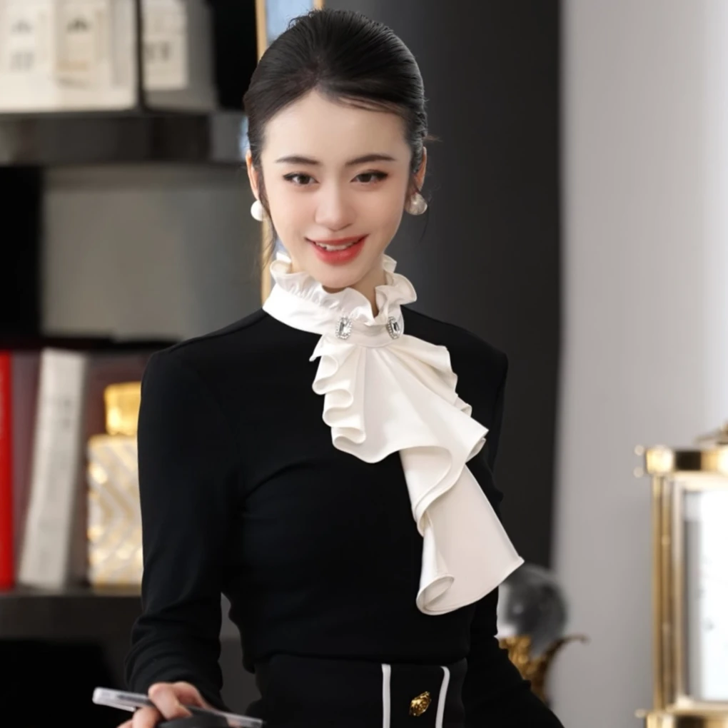 MD进进原创【安娜公主】2025秋冬气质长袖法式名媛设计感针织衫上衣