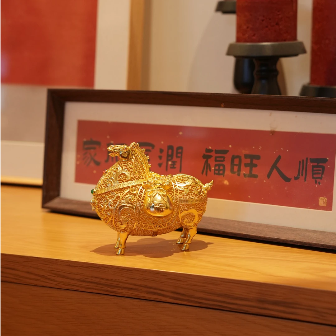 祥运金骏迎福2026马年新年玄关书房摆件家居装饰品送朋友生日礼物