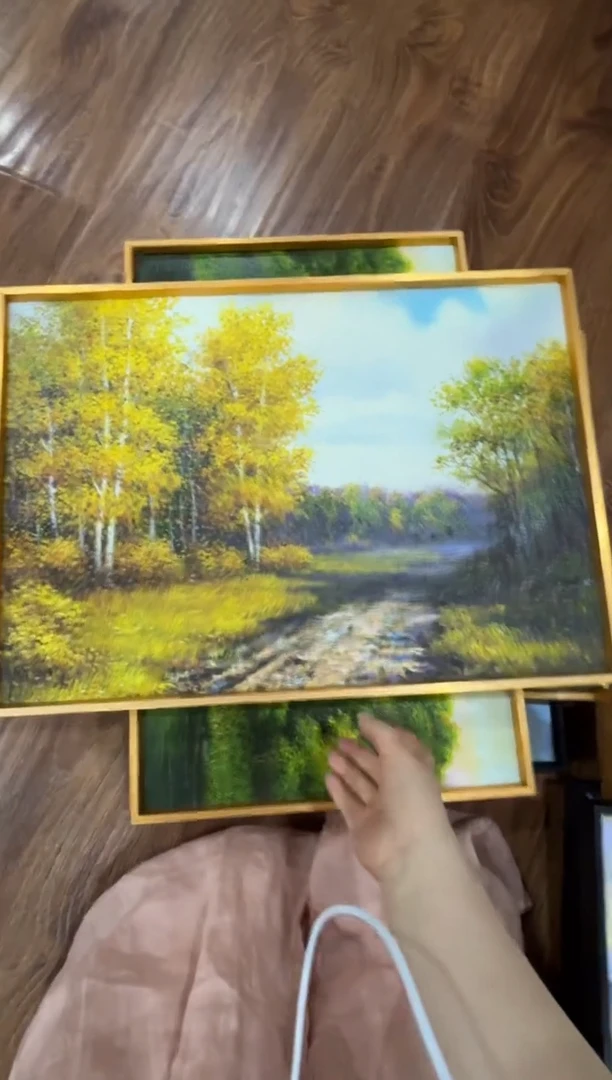 油画【新品含装裱】朝鲜画家原创手绘油画作品