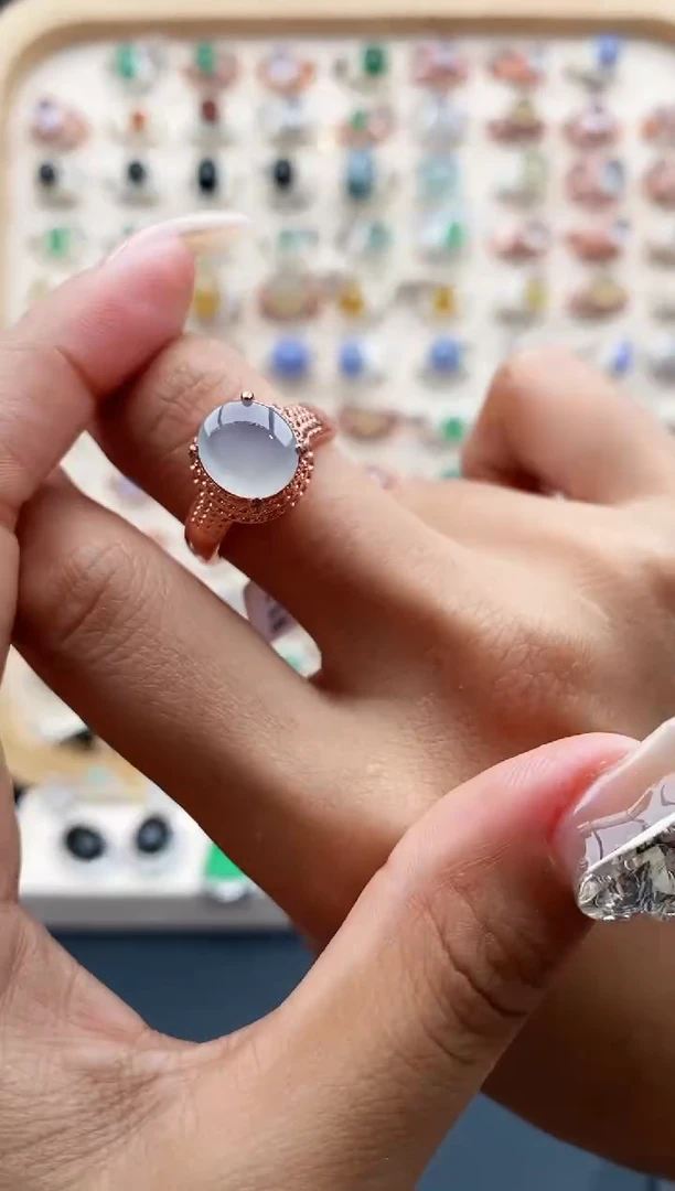 【闪购商品】翡翠戒指未镶嵌缅甸天然A货翡翠333  9+9