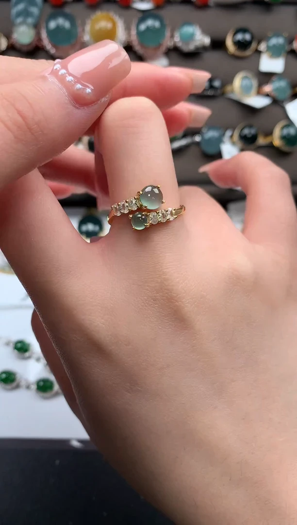 【闪购商品】翡翠戒指银S925镶嵌5214