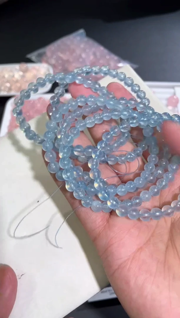 【B01】海蓝宝手串未镶嵌水晶多样性发其一