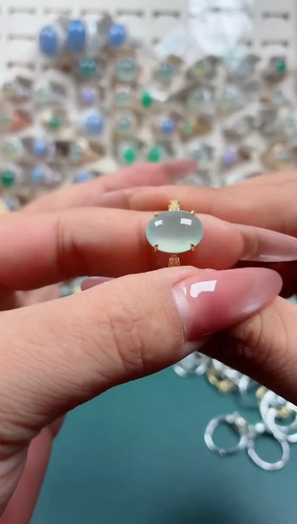 银S925镶嵌戒指翡翠.