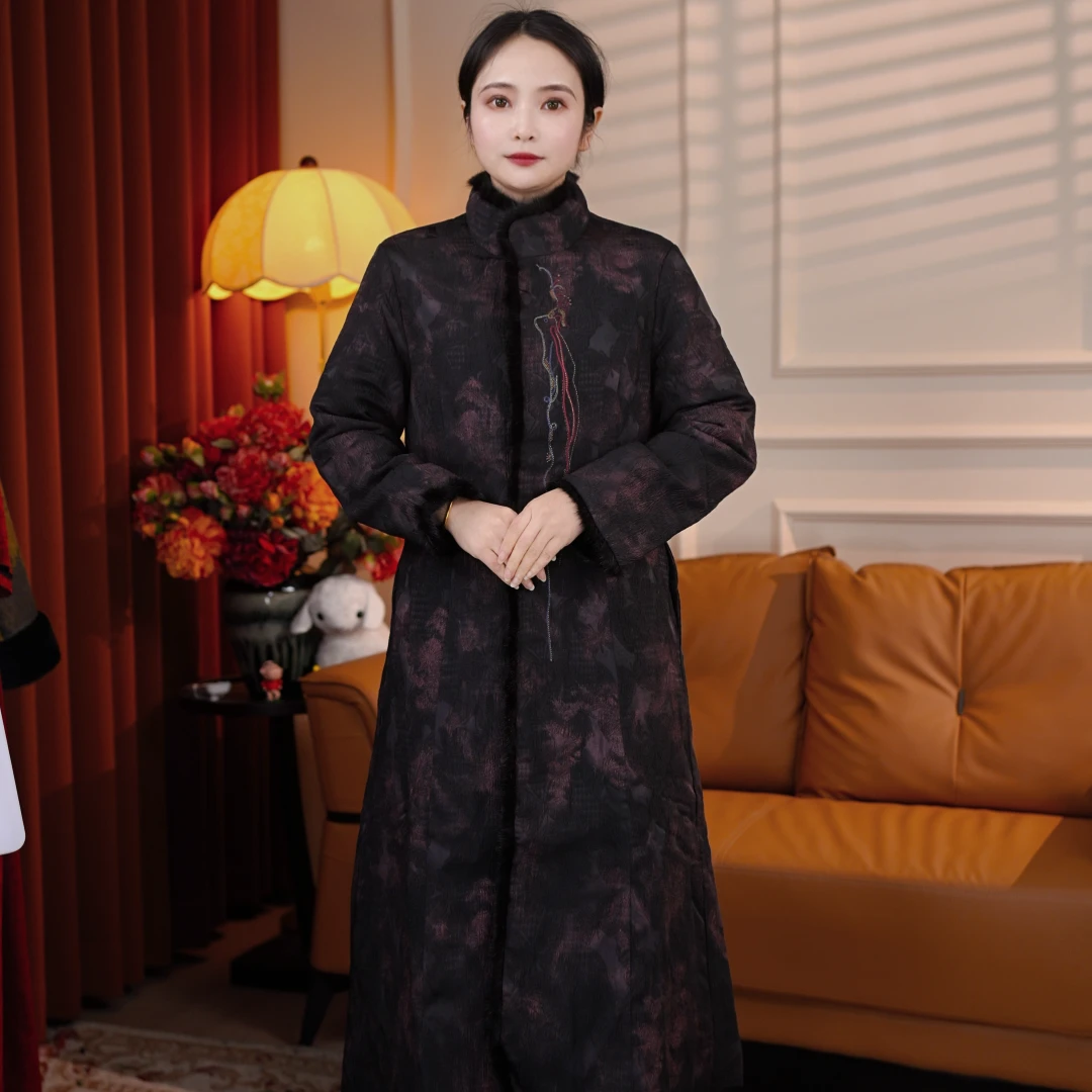 （长外套）新款秋冬款长袖显瘦中国风加厚新中式秋冬外套