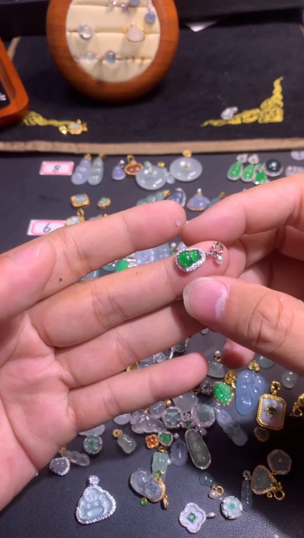 翡翠银S925镶嵌吊坠(不含链)11111