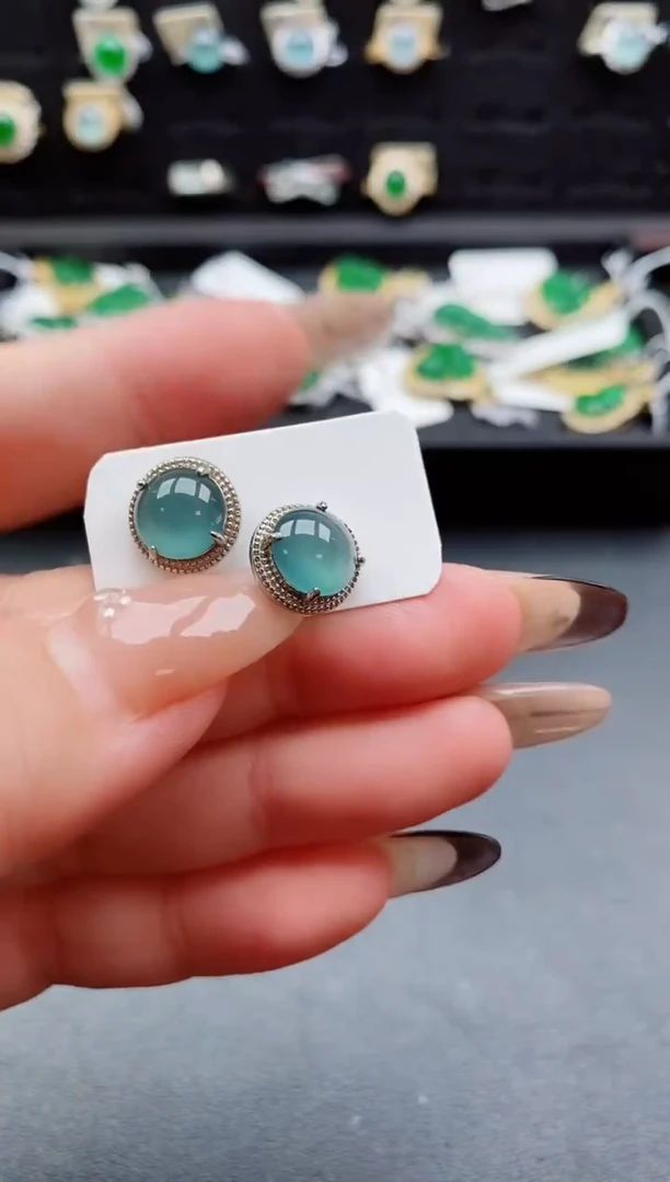 银S925镶嵌戒指翡翠1