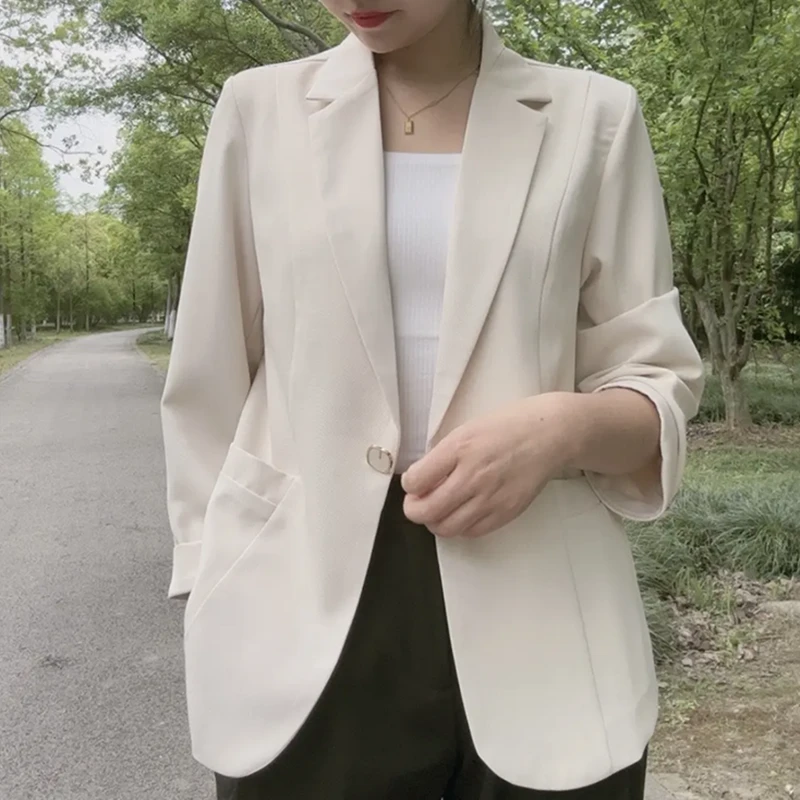 2025新款七分袖小西服休闲百搭西装上衣