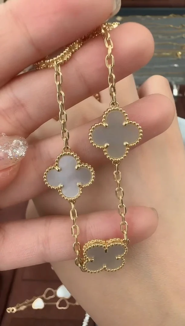 【闪购商品】贝壳手链18K金镶嵌白贝五花手链（高定款）