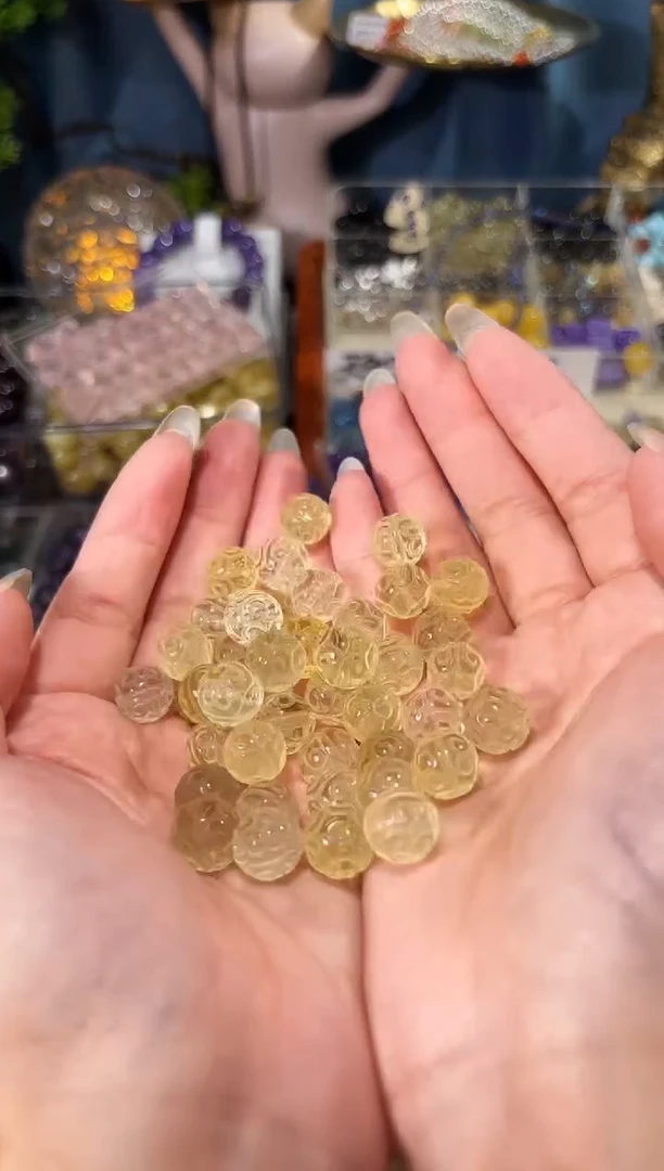 【闪购商品】水晶手串未镶嵌黄水晶回纹珠一个宽卡11+