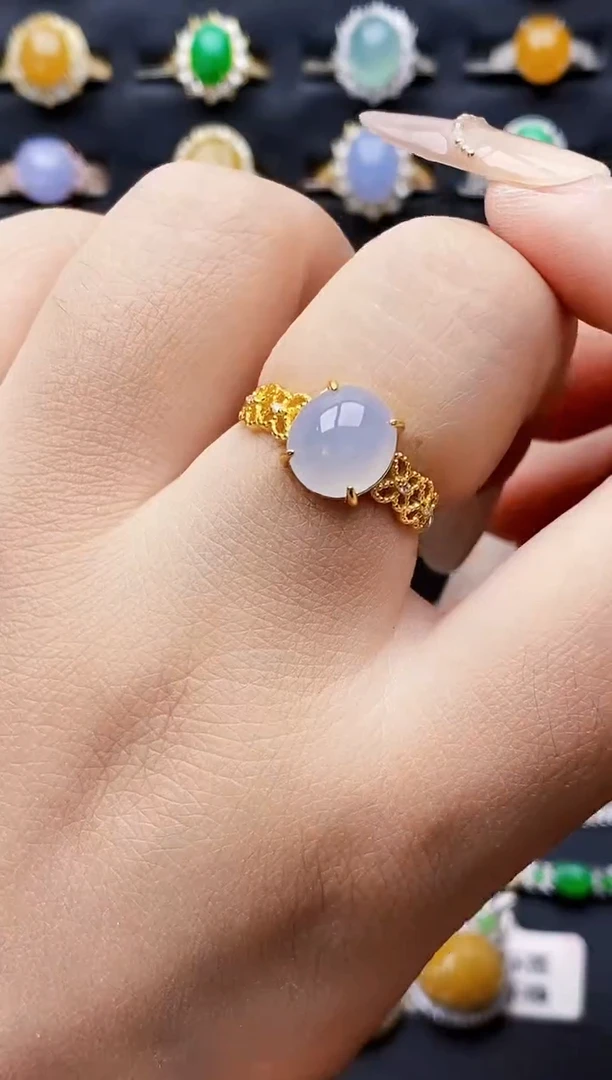 银S925镶嵌戒指翡翠0014