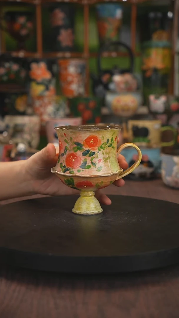 紫砂油画手绘釉下彩