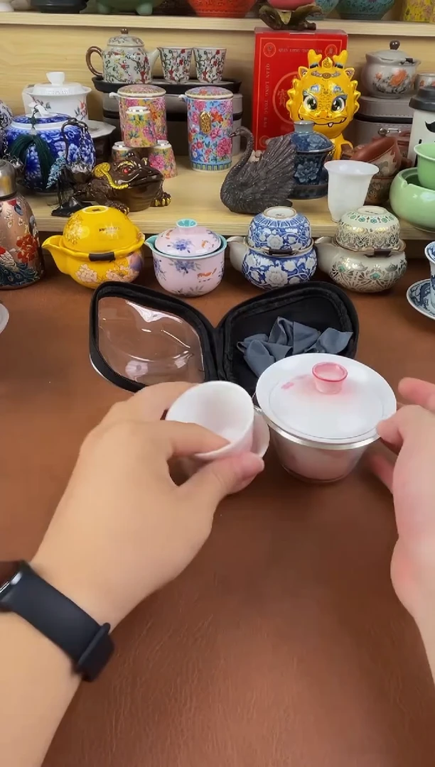 陶瓷茶具摆件旅行套组
