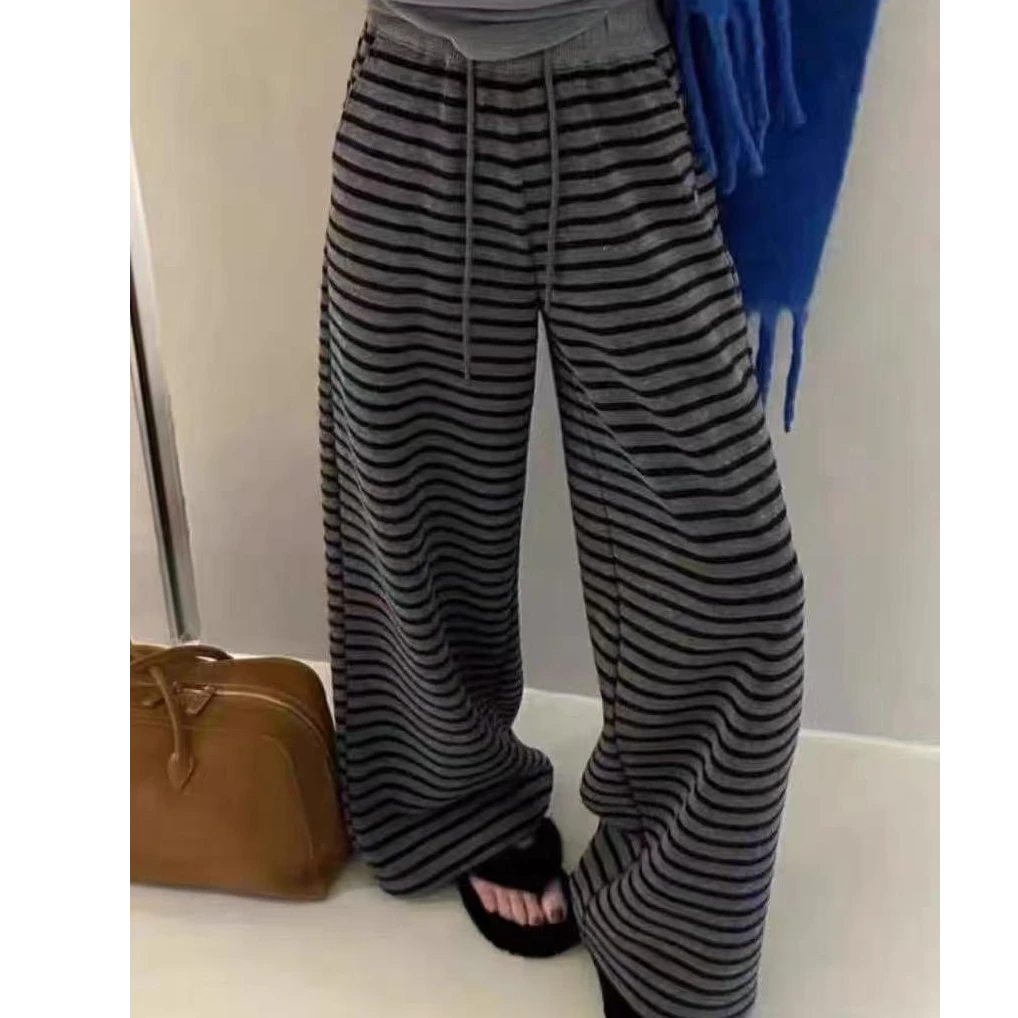 王永家~春款慵懒风休闲条纹裤5206