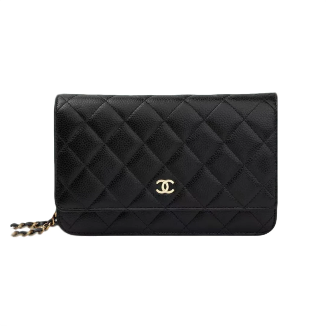 99新 Chanel/香奈儿 【达播专属】 Chanel 荔枝纹黑金woc包