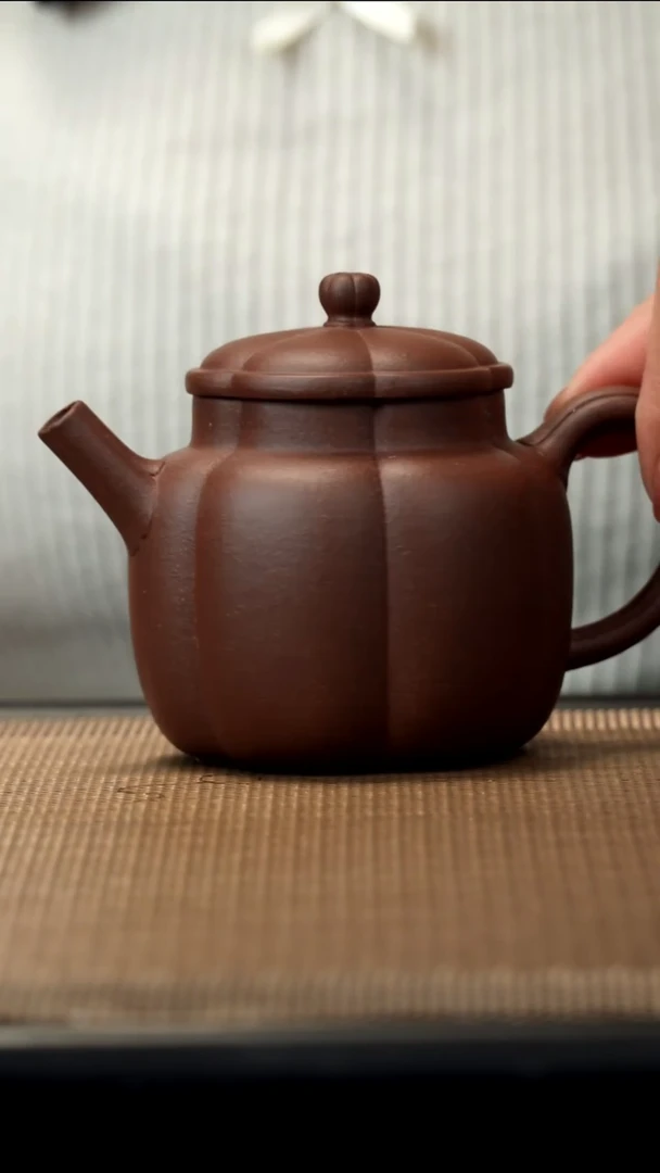 紫砂茶盏底槽清筋纹言心165CC