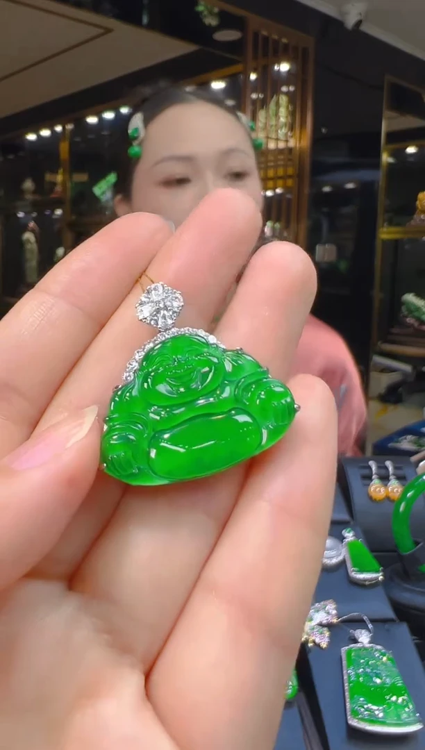 翡翠银S925镶嵌吊坠(赠链)012（多样性发其一）