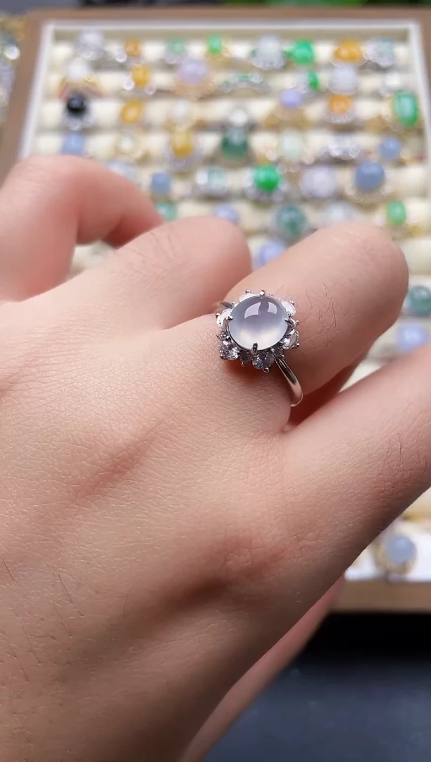 银S925镶嵌戒指翡翠66