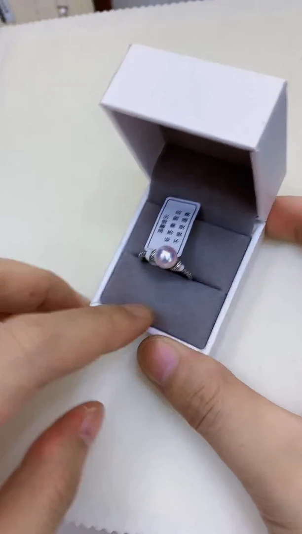 银S925镶嵌海水珍珠饰品设计款戒指