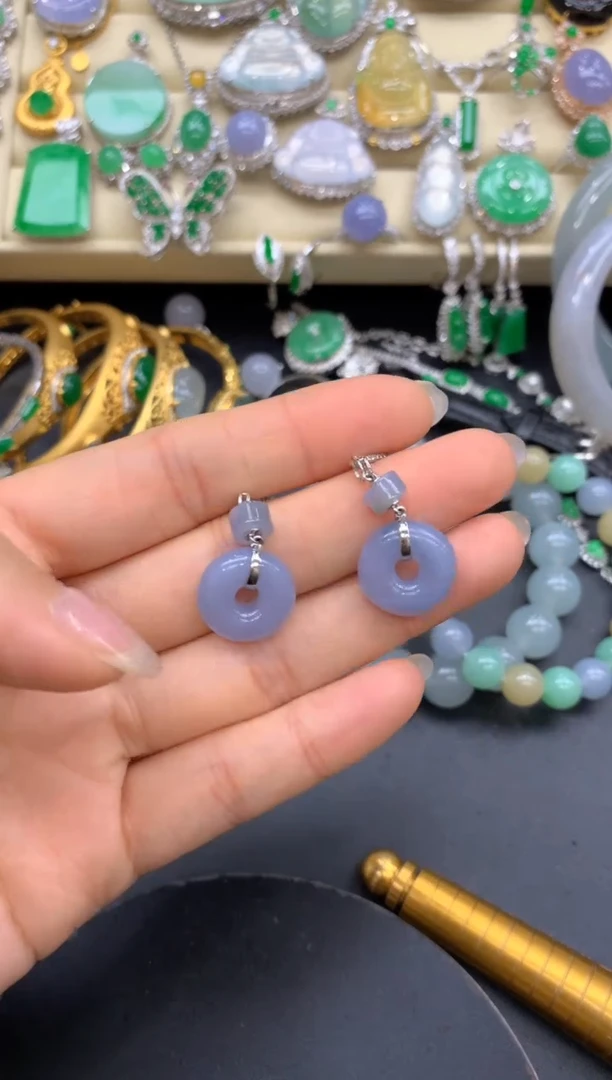 【闪购商品】翡翠耳饰18K金镶嵌227-中国好珍宝