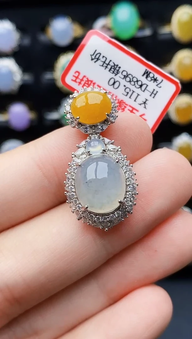 银S925镶嵌戒指翡翠6257